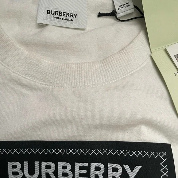 NWT BURBERRY Prorsum Label logo-patch White Tee 100% AUTHENTIC SIZE L - Picture 2 of 9